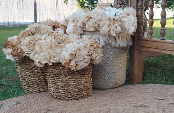 Cesto de flores de cafe