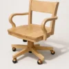 Silla de despacho giratoria de madera natural